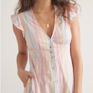 Marine Layer Camila Midi Dress - Warm Rainbow Stripe 🌈